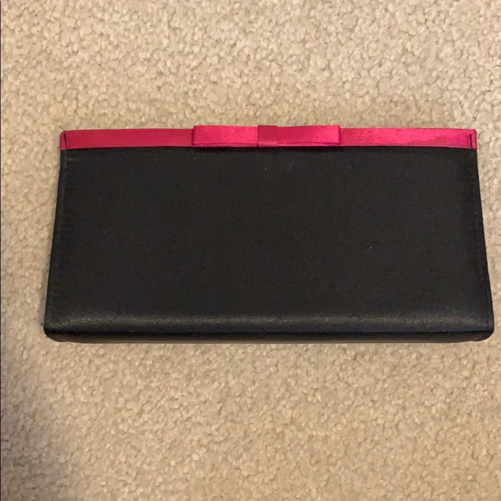 Small Black clutch with pink accent
